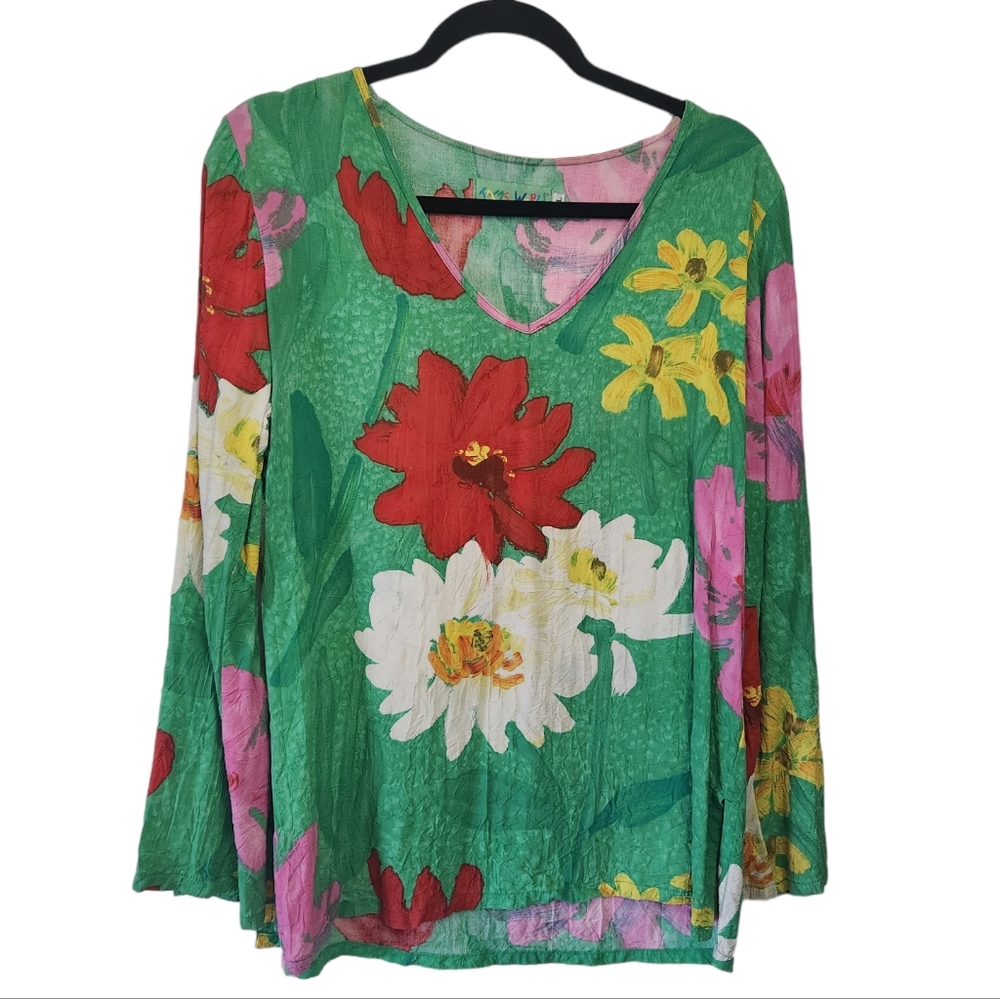 Vintage Jams World Jaisy rare floral Hawaiian shirt long sleeve size XL